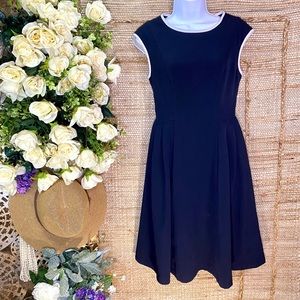 Sleeveless a-line navy blue dress